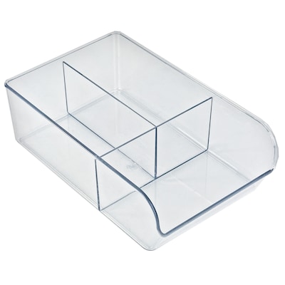 Azar Small Plastic Storage Bin, 3.62" x 7"x 11", Clear, 4/Pack (556752-4PK)