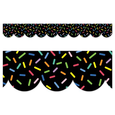 Creative Teaching Press Core Decor EZ Border, 3 x 2, Sprinkles on Black, 24/Pack, 3 Packs/Bundle (CTP11055-3)