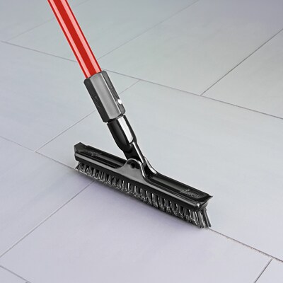 Libman 10" Swivel Grout and Scrub Brush Head, Black, 6/Pack (1616)