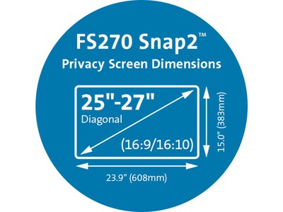 Kensington Snap2 Anti-Glare Privacy Screen for 25" - 27" Widescreen Monitors, 16:9/16:10 (K58400WW)