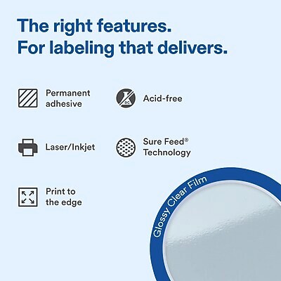 Avery Multipurpose Labels, 5-7/8 x 4, Clear, 75 Labels/Pack (19479370761)
