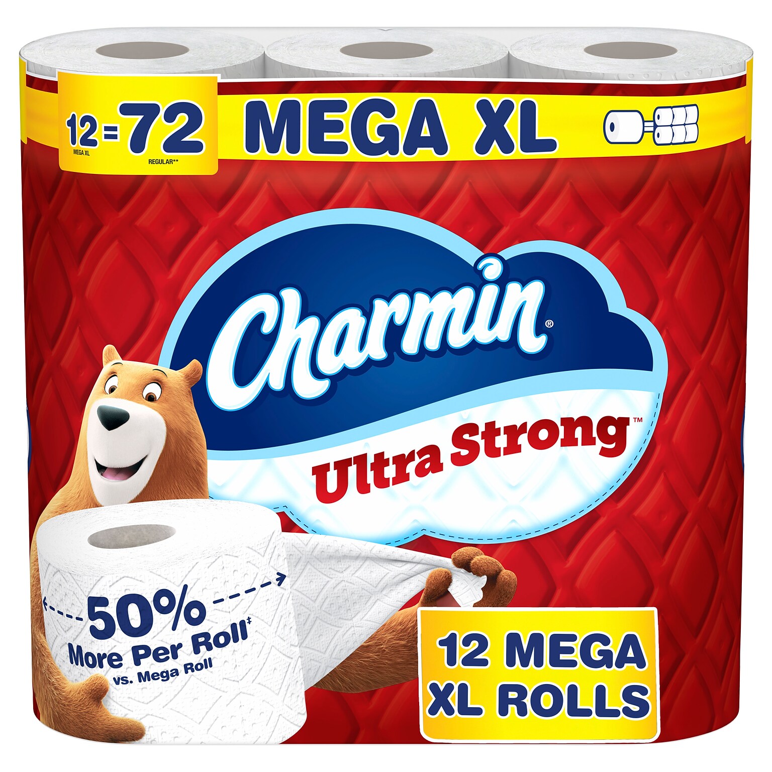 Charmin Ultra Strong Mega XL Toilet Paper, 2-Ply, White, 363 Sheets/Roll, 12 Rolls/Pack (04311)