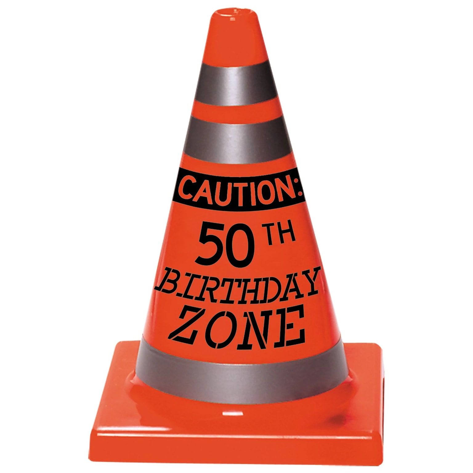Party City 50th Birthday Plastic Safety Cone Decoration, Orange (AM210681-NS)