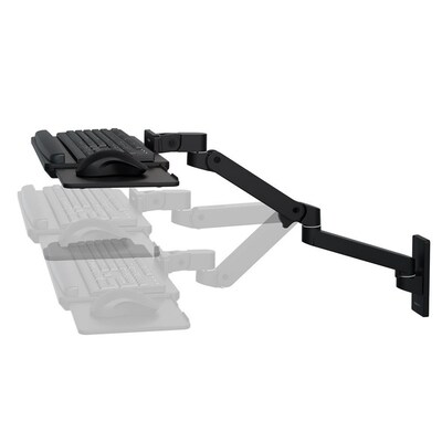 Ergotron LX Pro Adjustable Wall Mount Full-Sized Keyboard Arm, Black (45-685-292)