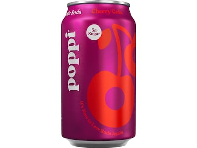 Poppi Prebiotic Cherry Cola Soda, 12 fl. oz., 12 Cans/Case (XNA71106)