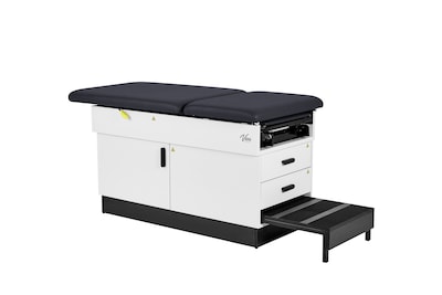 Viva Comfort Slimline Exam Table Base with Leg Rest, Step Stool and Drawers, 420 lbs Capacity, Black (ADI996-FBASE-M2-BLK)