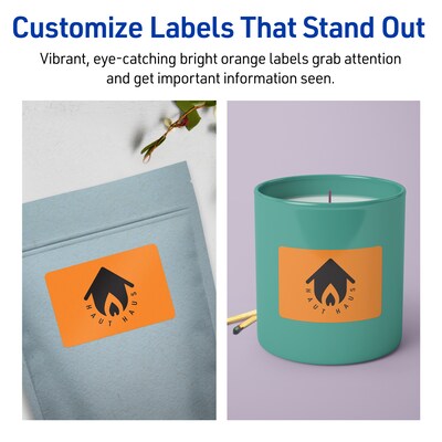 Avery Rectangle Multipurpose Labels, 2" x 3.75", Bright Orange, 160/Pack (94240)