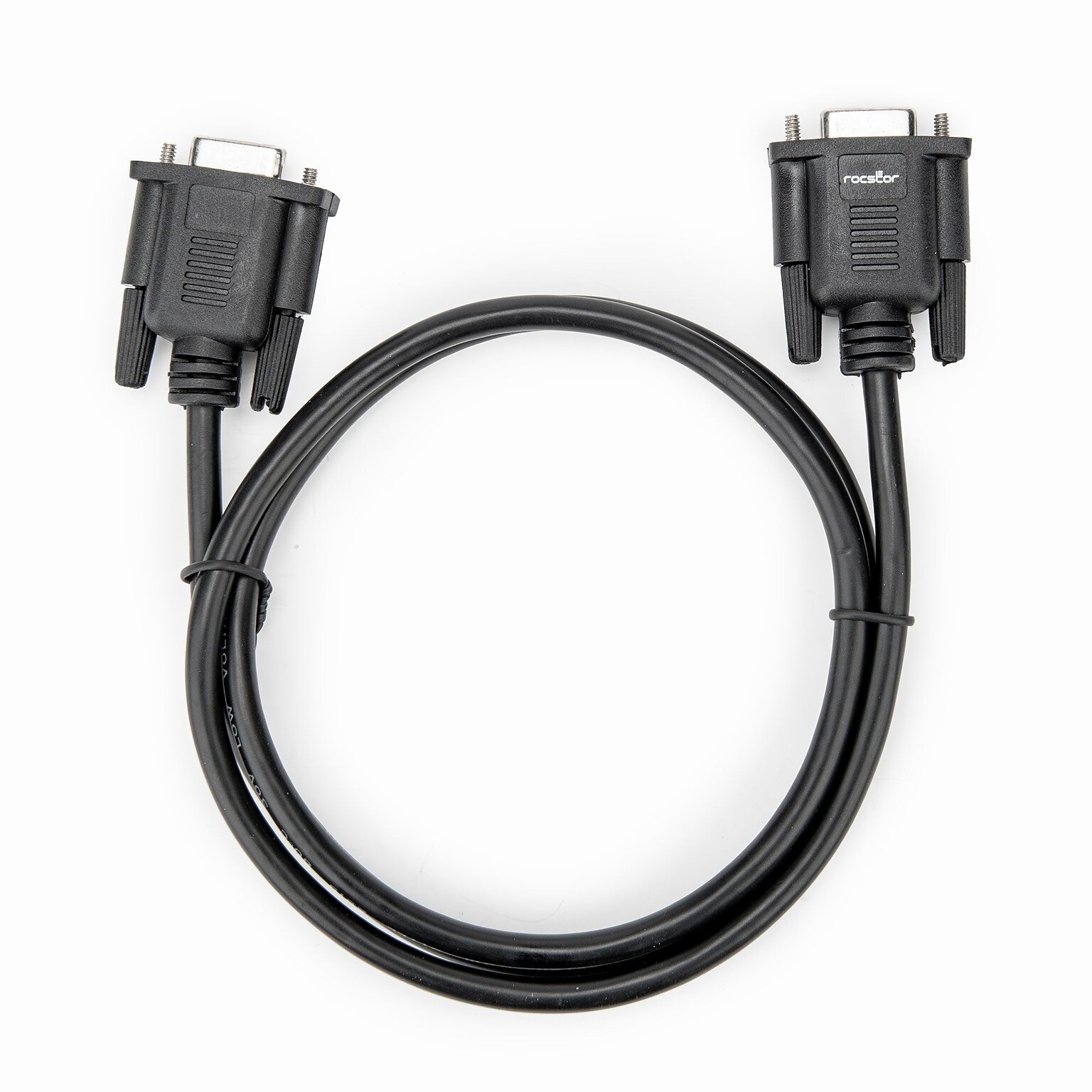Rocstor 3.28 DB9 to DB9 Serial Null Modem Cable, Female to Female, Black (Y10C879-B1)