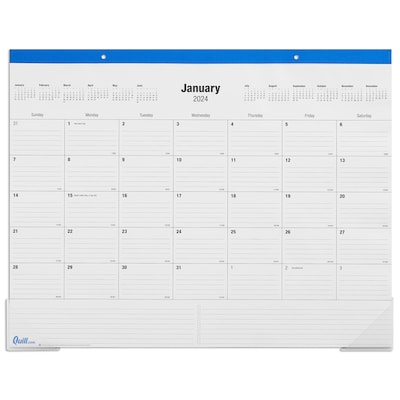 2024 Quill Brand® 22 x 17 Monthly Desk Pad, Blue (5216324QCC)