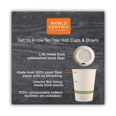 World Centric No Tree Sugarcane Bowl, 24 oz., Natural, 500/Carton (WORBOSU24)