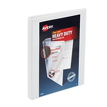 Avery Heavy Duty 1/2 3-Ring View Binders, Slant Ring, White (79767)