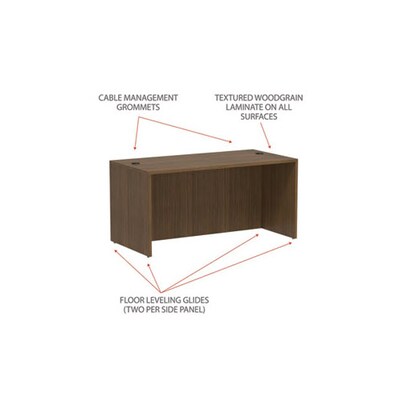 Alera Valencia Series 65" Straight Front Desk Shell, Modern Walnut (ALEVA216630WA)