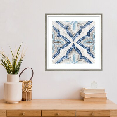 Amanti Art Blue Moroccan Tile by Eva Watts Wood Framed Wall Art Print, 17" x 17" (A42675547098)