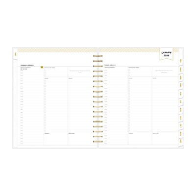 2026 Blue Sky Day Designer 10" x 8" Weekly & Monthly Personal Organizer, Plastic Cover, Rugby Stripe Black (154640)