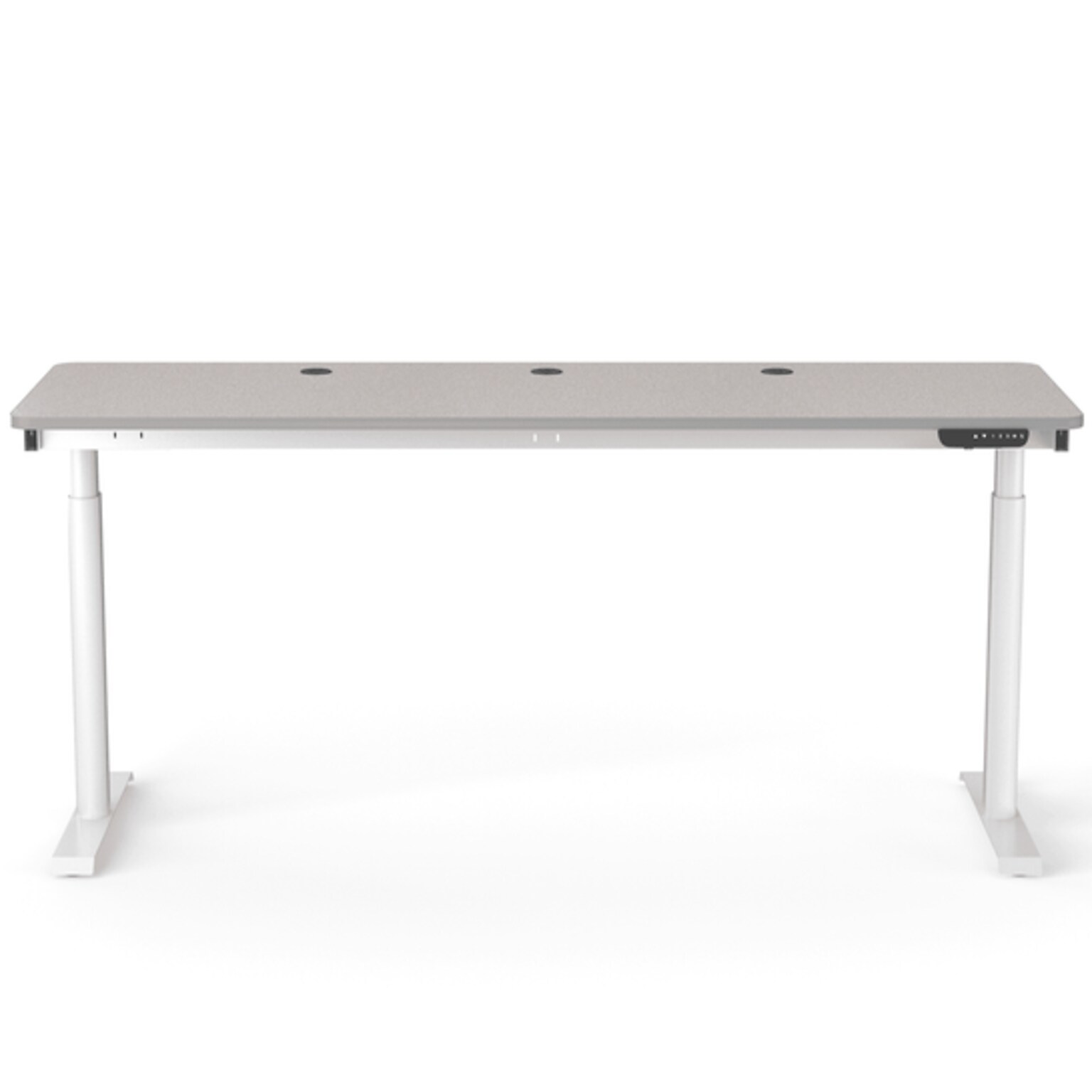 VersaDesk PowerLift 72W Electric Rectangular Adjustable Standing Desk, Gray/White (PLSDR7224-WG-APP )