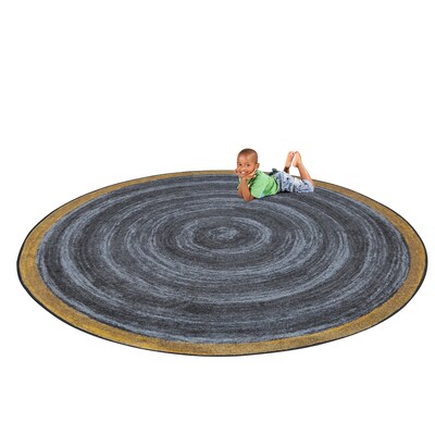 Joy Carpets Feeling Natural Nylon 7'7" Round Machine Tufted Rug, Slate (1972E-01)
