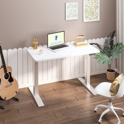 FlexiSpot E7COMMERCIAL 48''W Electric Height Adjustable Standing Desk, White (E7WCOM4824-W)