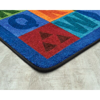 Joy Carpets Colorful Learning Nylon 54 x 78 Machine Tufted Rug, Multicolored (2066C)