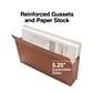 Staples Reinforced File Pocket, 5.25" Expansion, Legal Size, 8.5"x14",  Brown, 10/Box (ST418343)