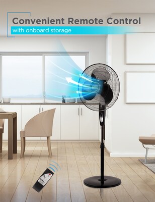 Black & Decker 16" Oscillating Pedestal Fan, 3-Speed, Black (BFSR16B)