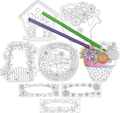 Barker Creek Color Me! Garden & City Double Sided Accent 2-Pack (2 designs), 72 Pieces/Set (BC3720)