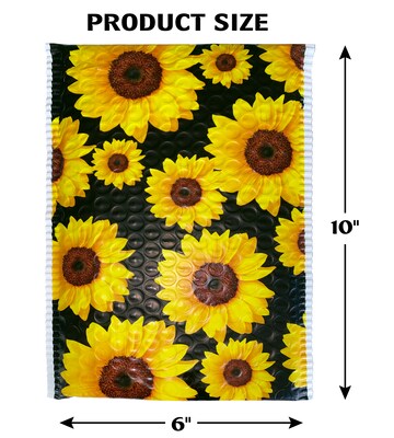 6" x 10" Bubble Mailer, Sunflowers, 50/Pack (074108)
