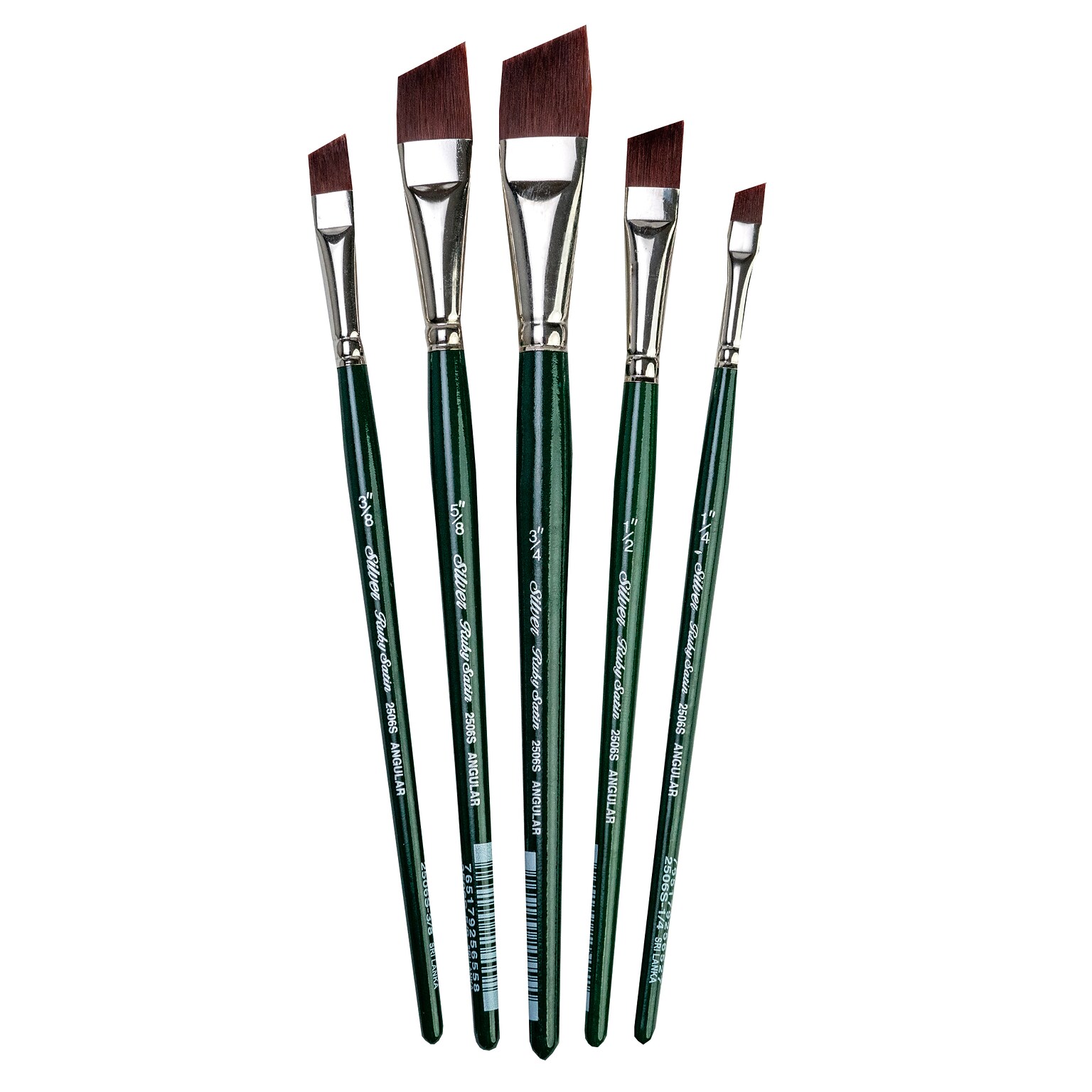 Silver Brush Ruby Satin Angle Brushes, 7/Pack (SLVRS2551)