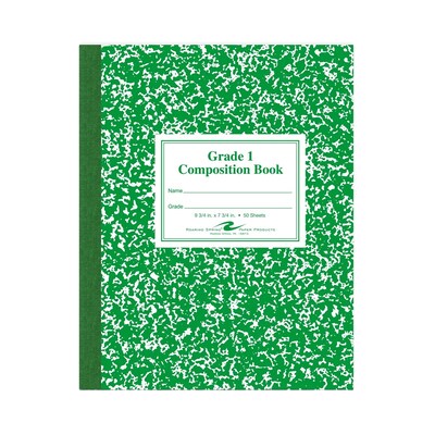 Roaring Spring Paper Products Composition Notebooks, 7.75 x 9.75, Wide Ruled, 50 Sheets, Green (ROA77920)