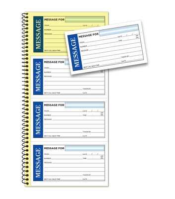 Cosco Phone Message Pad, 5.25" x 12", 50 Sheets/Pad (074047)