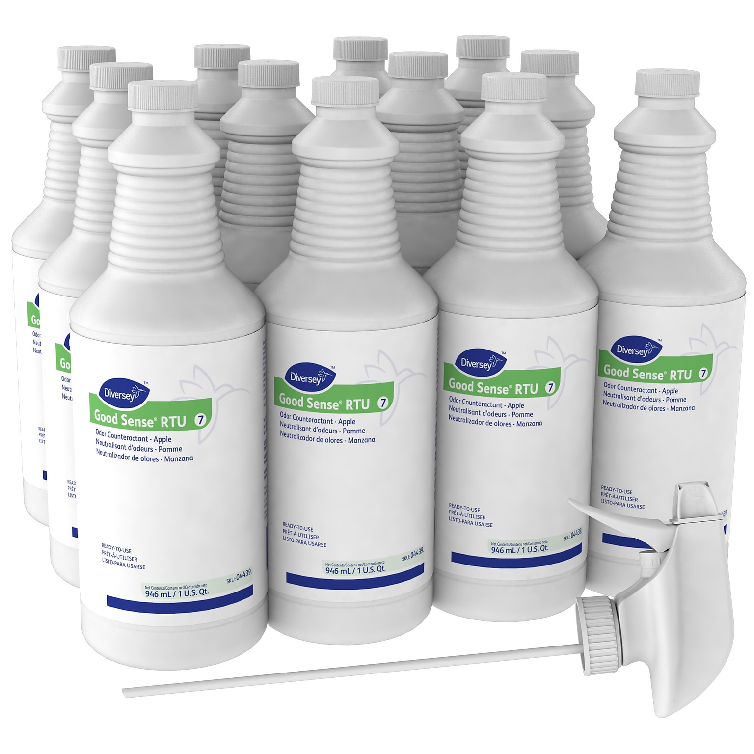 Good Sense Liquid Deodorizers, Green Apple, 32 Oz., 12/Carton (04439)