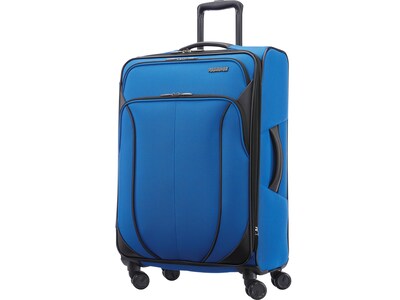 American Tourister 4 Kix 2.0 Polyester 4-Wheel Spinner Luggage, Classic Blue (142353-6188)