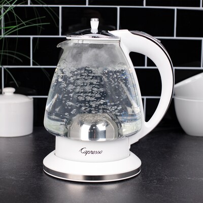 Capresso H20 6-Cup Glass Kettle, White (240.02)