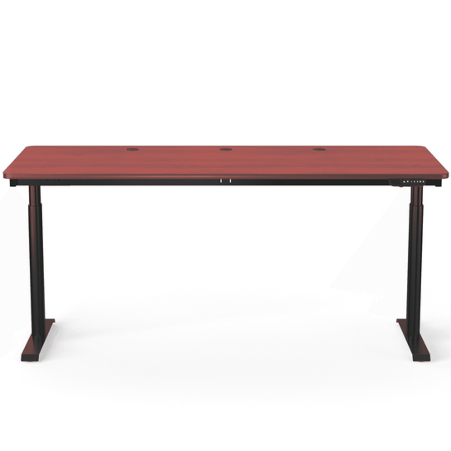 VersaDesk PowerLift 72W Electric Rectangular Adjustable Standing Desk, Cherry/Black (PLSDR7230-BC-APP)