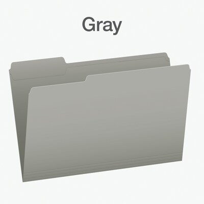 Pendaflex Heavy Duty File Folder, 1/3-Cut Tab, Assorted, Legal Size, Gray, 100/Box (1007032)