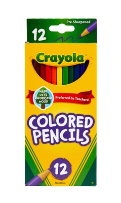 Crayola® Colored Pencils, Assorted Colors, 12/Box (68-4012)