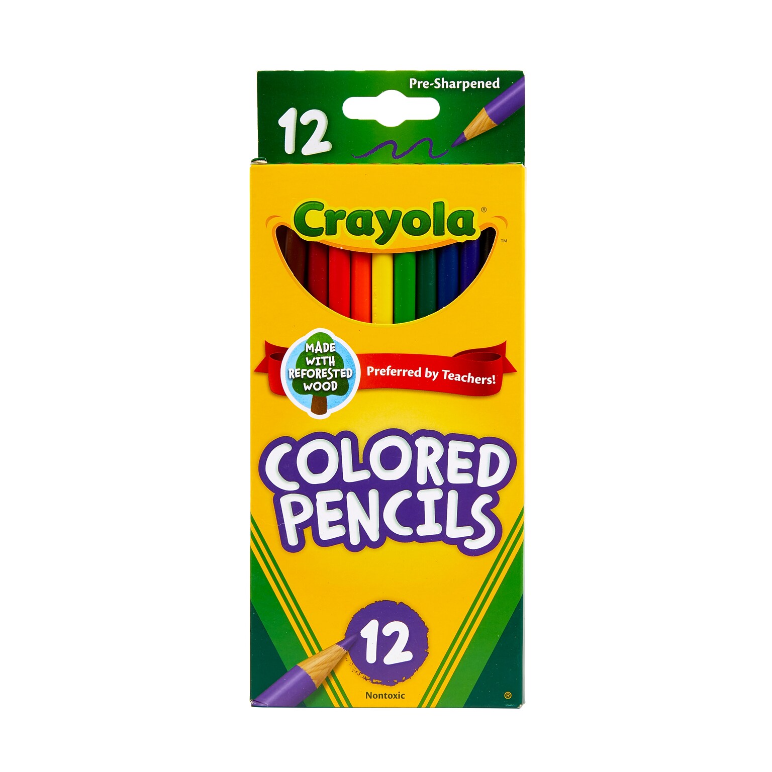 Crayola Colored Pencils, Assorted Colors, 12/Box (68-4012)