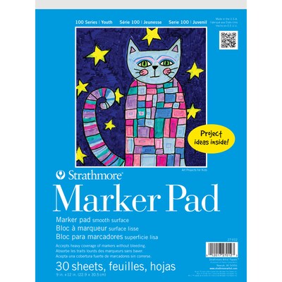 Strathmore 100 Series 9 x 12 Marker Drawing Sketch Pad, 30 Sheets/Pad, 3/Bundle (STTP270121-3)