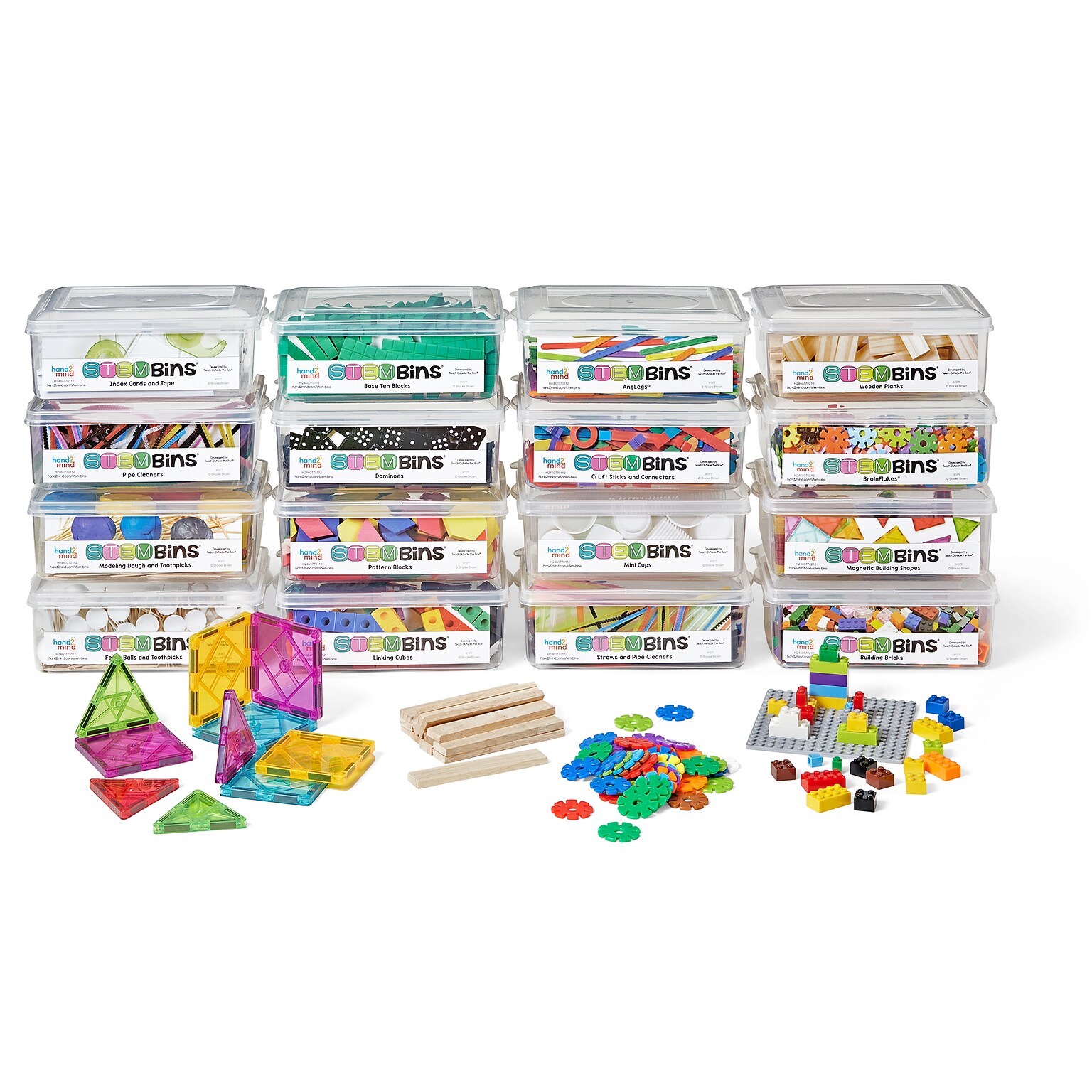 hand2mind STEM Bins Comprehensive Kit, 16/Set (91378)