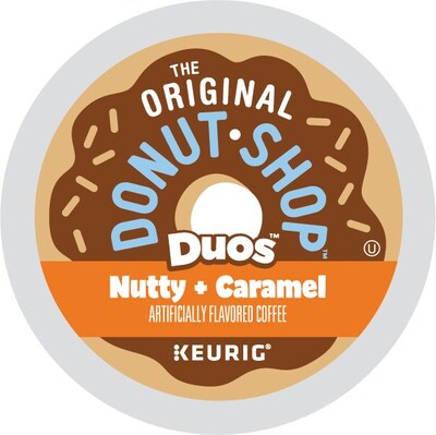 The Original Donut Shop Duos Nutty + Caramel Coffee Keurig® K-Cup® Pods, Medium Roast, 96/Carton (374764CT)