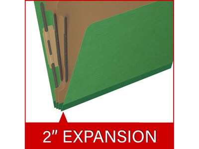 Medical Arts Press Pressboard Classification Folder, 2 Dividers, 2" Expansion, Letter Size, Moss Green, 10/Box