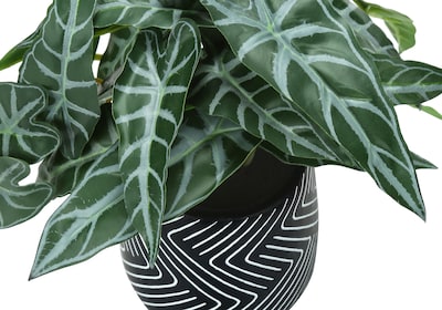 Monarch Specialties Inc. 8" Artificial Alocasia Plant in Pot, 2/Set (I 9559)