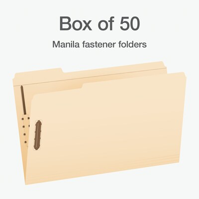 Pendaflex Heavy Duty File Folder, 1-Tab, Assorted, Legal Size, Manila, 50/Box (1007067)