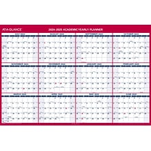 2024-2025 AT-A-GLANCE 48 x 32 Academic Yearly Wet-Erase Wall Calendar, Reversible, White/Red (PM36