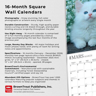 2026 BrownTrout Chatons 12" x 12" Monthly Wall Calendar (9798330707331)