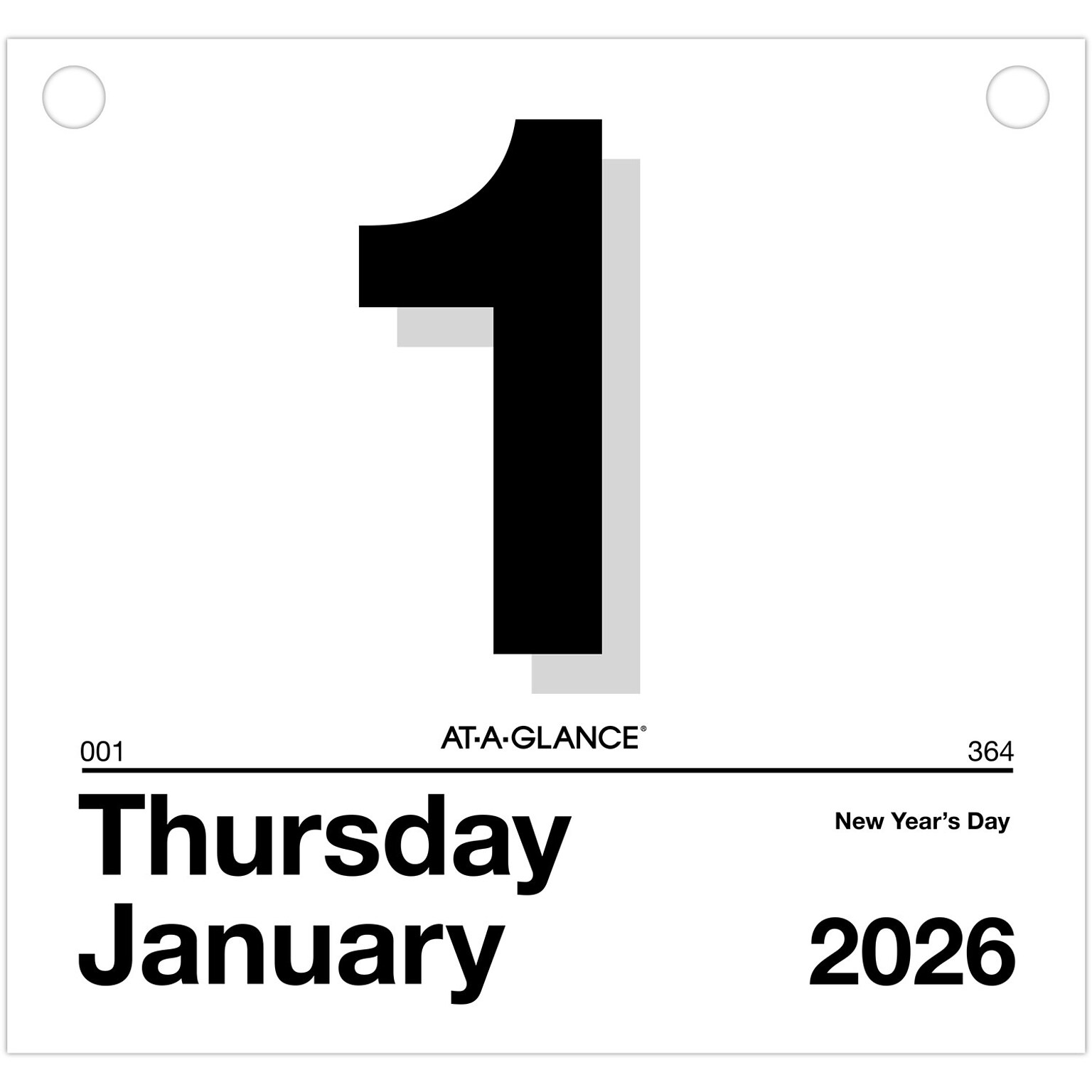 2026 AT-A-GLANCE Today Is 8.5 x 8 Daily Calendar Refill Pages, White/Black (K4-50-26)