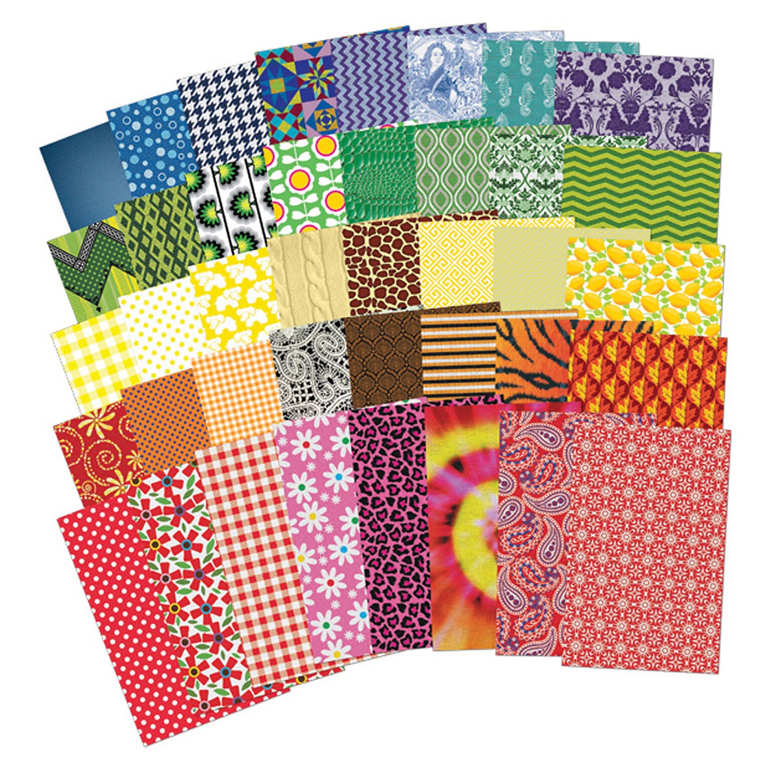 Roylco All Kinds of Fabric Design Papers, 200/pack (R-15289)