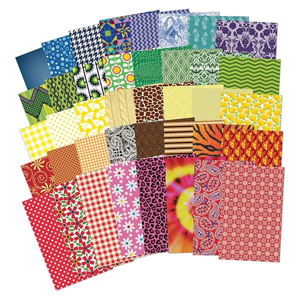 Roylco All Kinds of Fabric Design Papers, 200/pack (R-15289)