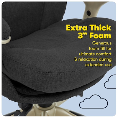 Serta Works Ergonomic Fabric Swivel Executive Chair with Back in Motion Technology, Dark Gray (44186E)