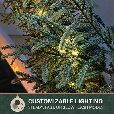 Fraser Hill Farm 9' Real Feel Pre-Lit Artificial Christmas Garland (FFRF108G-5MGR)