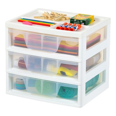 Iris 3-Drawer Desktop Storage, Clear (PJD-303)